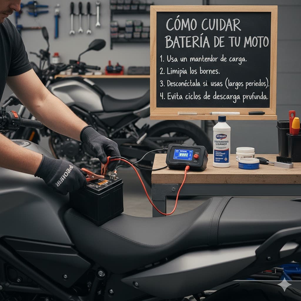 Cómo cuidar la batería de tu moto y evitar que se descargue