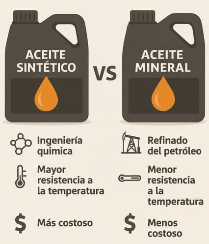 Comparativa de aceites sintéticos y minerales